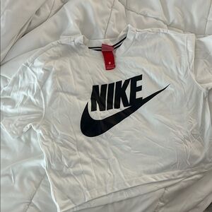 Nike White Tee with Black Swoosh